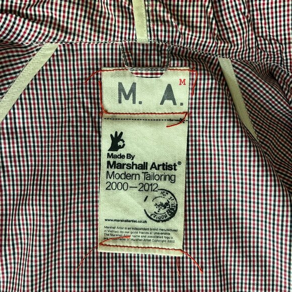Marshall Artist Waxed Rain Jacket London Streetwear Red 2000-2012 Mens Medium - Picture 4 of 10